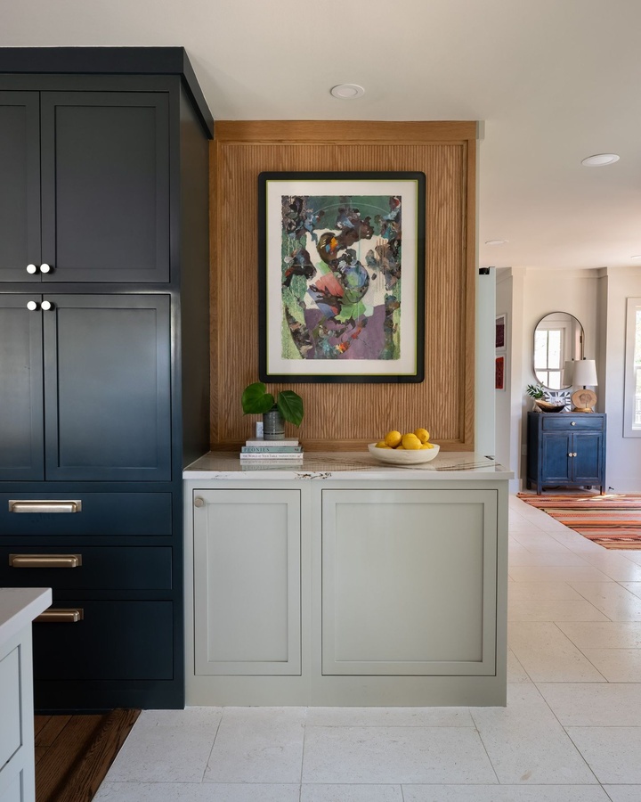 Greige shaker kitchen cabinetry by Designer Cabinets