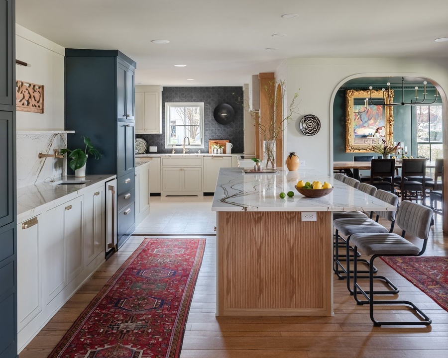 Greige shaker kitchen cabinetry by Designer Cabinets